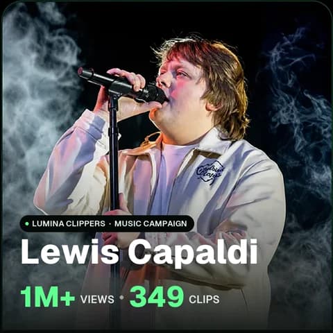 Lewis Capaldi: 1M+ views, 349 clips