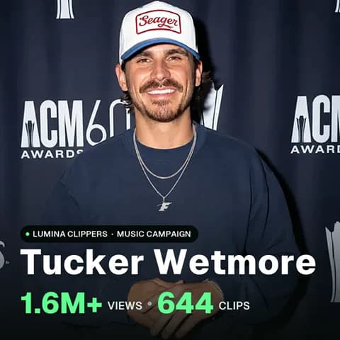 Tucker Wetmore: 1.6M+ views, 644 clips