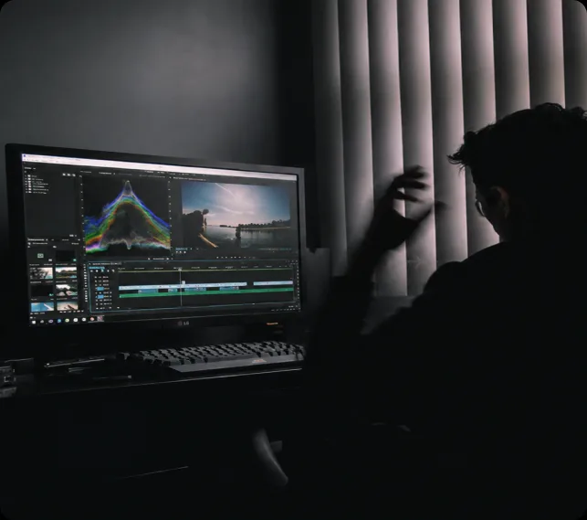 Live content-clipping campaign performance data on an editing timeline