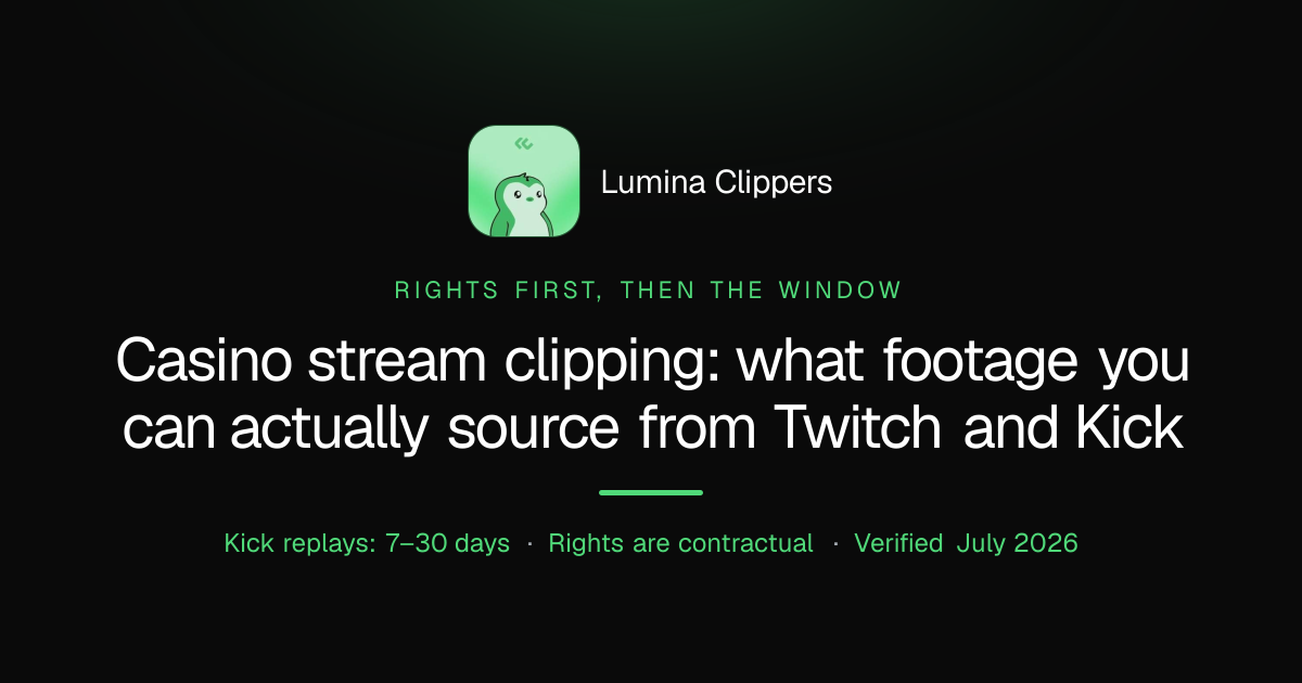 Casino Stream Clipping: What Footage You Can Actually Source from Twitch and Kick