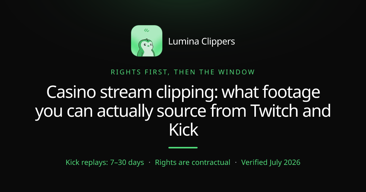 Casino Stream Clipping: What Footage You Can Actually Source from Twitch and Kick