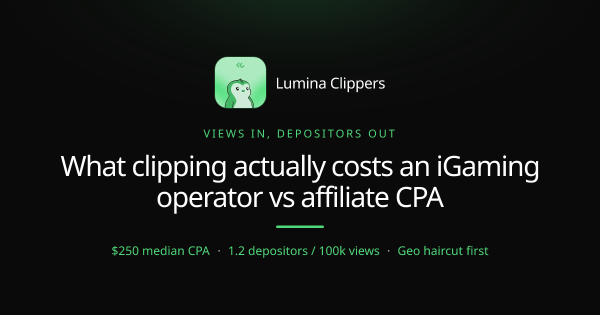 What Clipping Actually Costs an iGaming Operator vs Affiliate CPA