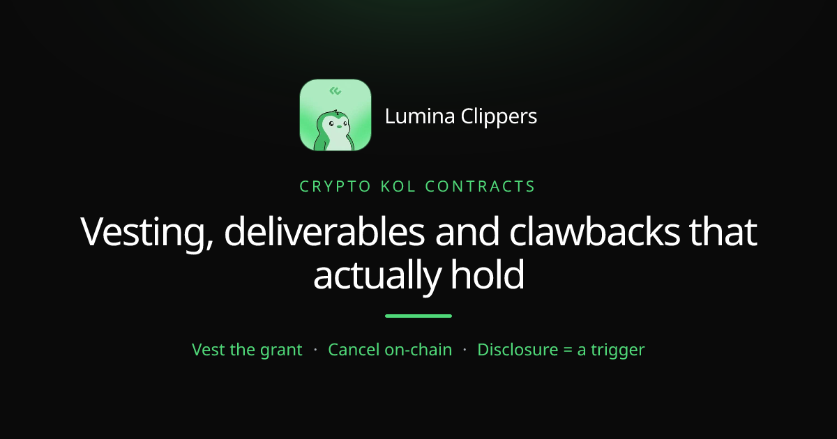 How to Write a Crypto KOL Contract That Actually Holds