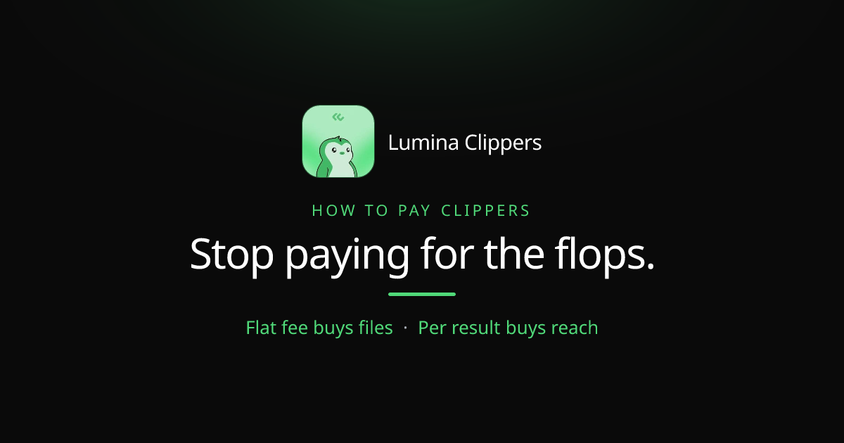 How to Pay Clippers, and Why Per Clip Is the Wrong Way