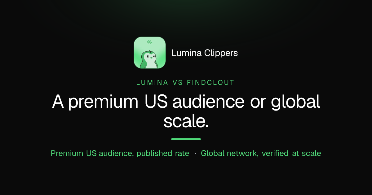 Lumina Clippers vs FindClout, a Premium US Audience or Global Scale