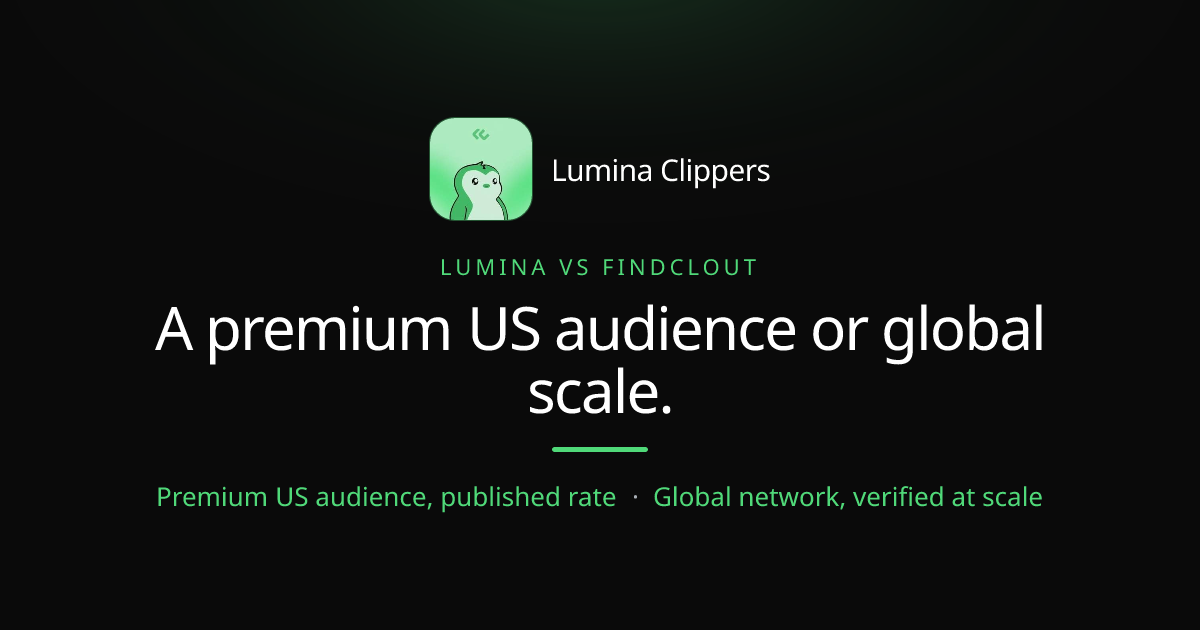 Lumina Clippers vs FindClout, a Premium US Audience or Global Scale