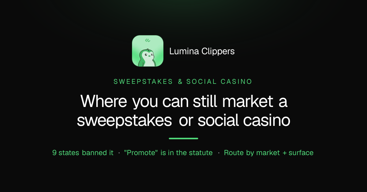 Where You Can Still Market a Sweepstakes or Social Casino
