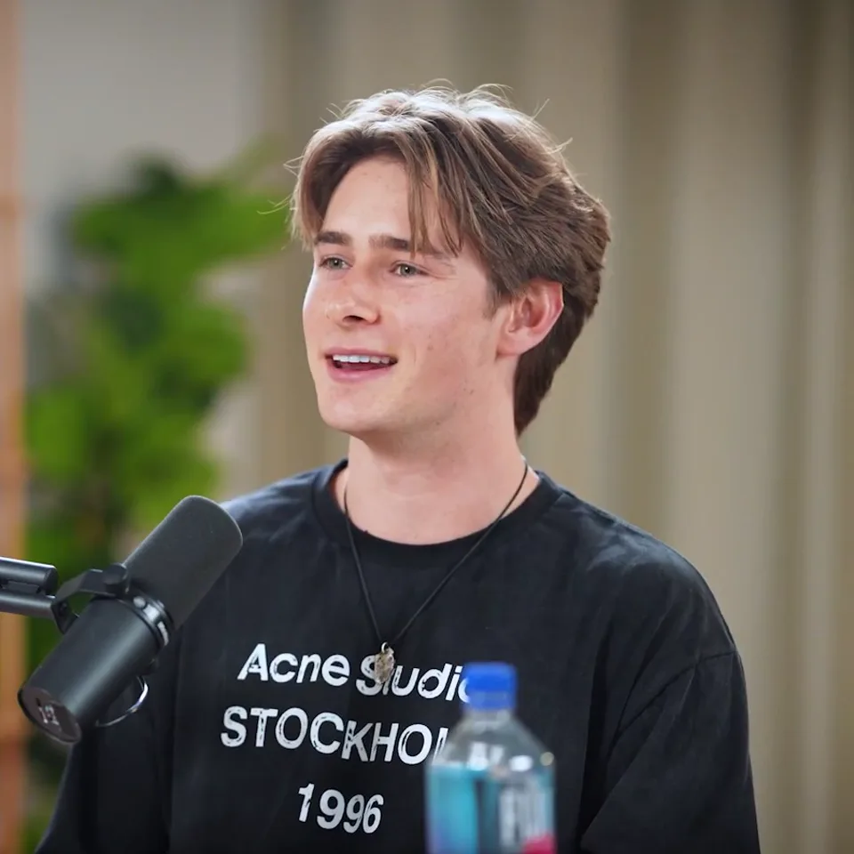 The host of a real episode, mid-interview